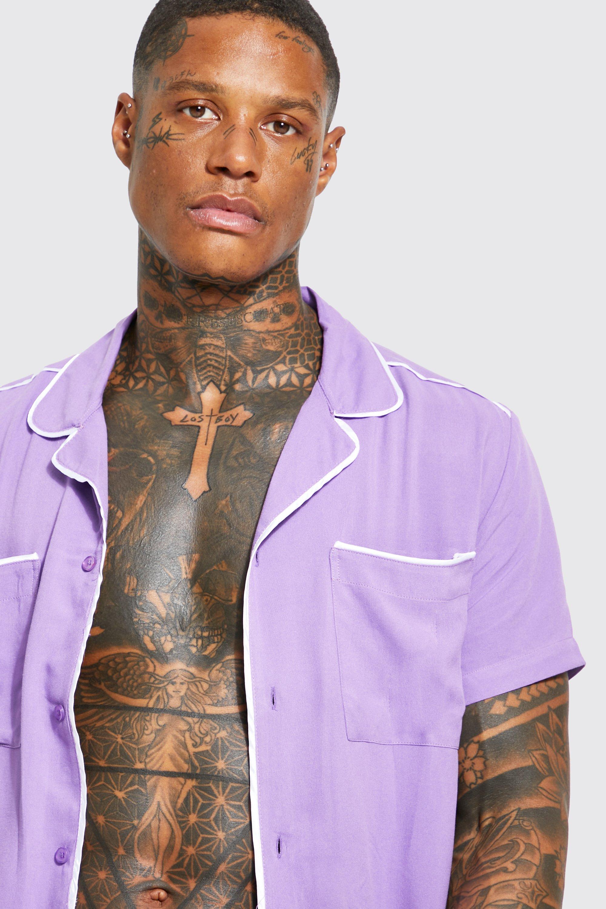 Camicia hot sale viola uomo