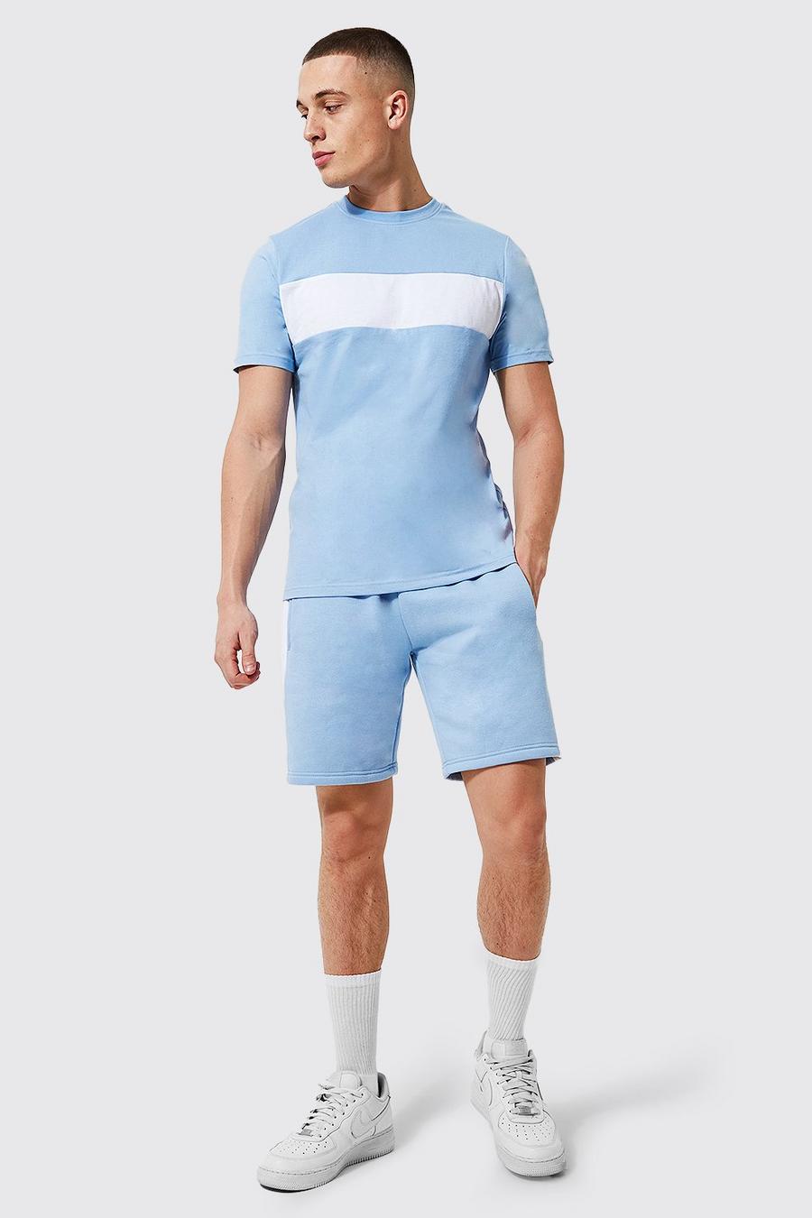 Colorblock Shorts, Light blue image number 1