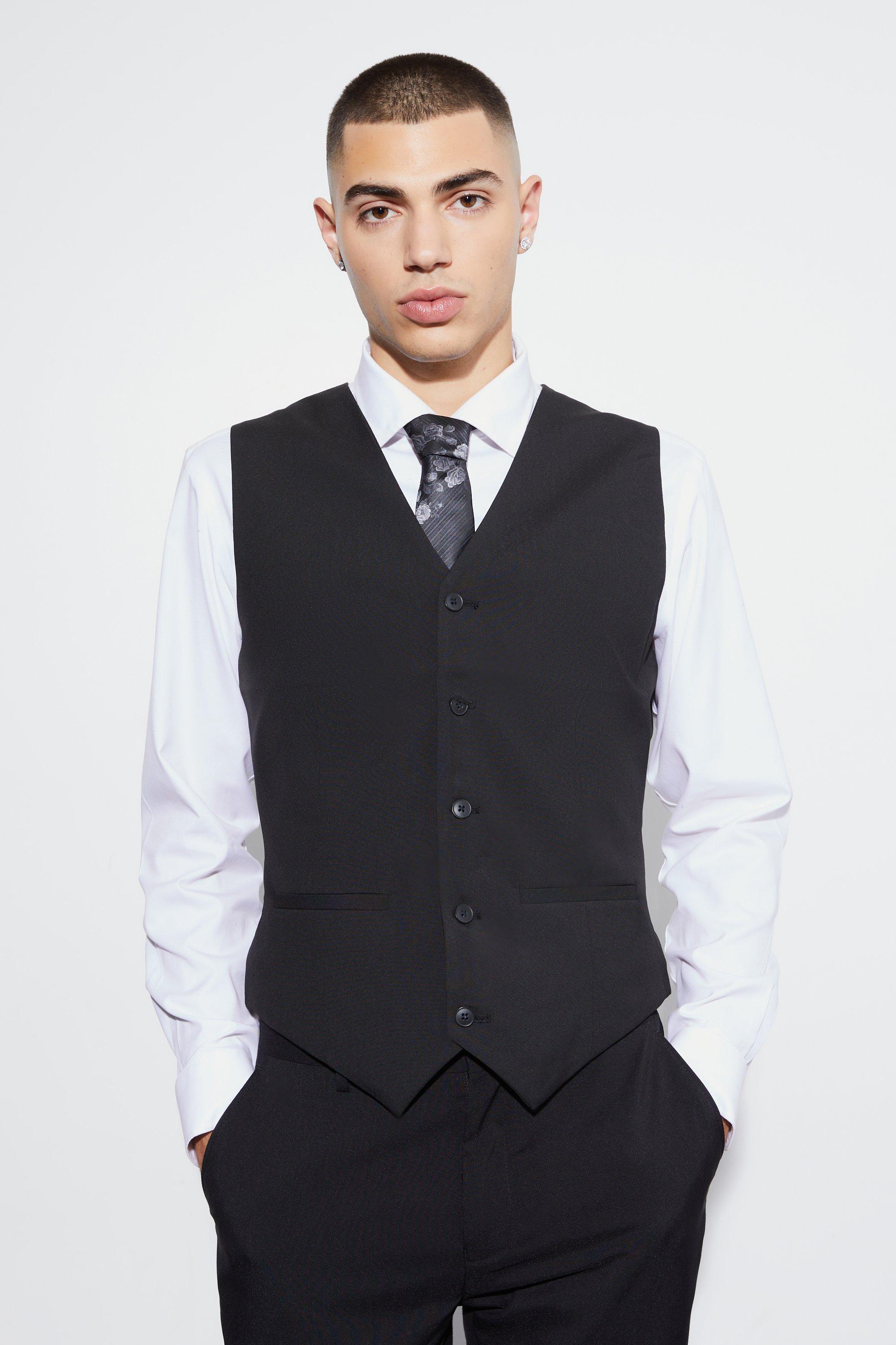 Black Super Skinny Waistcoat