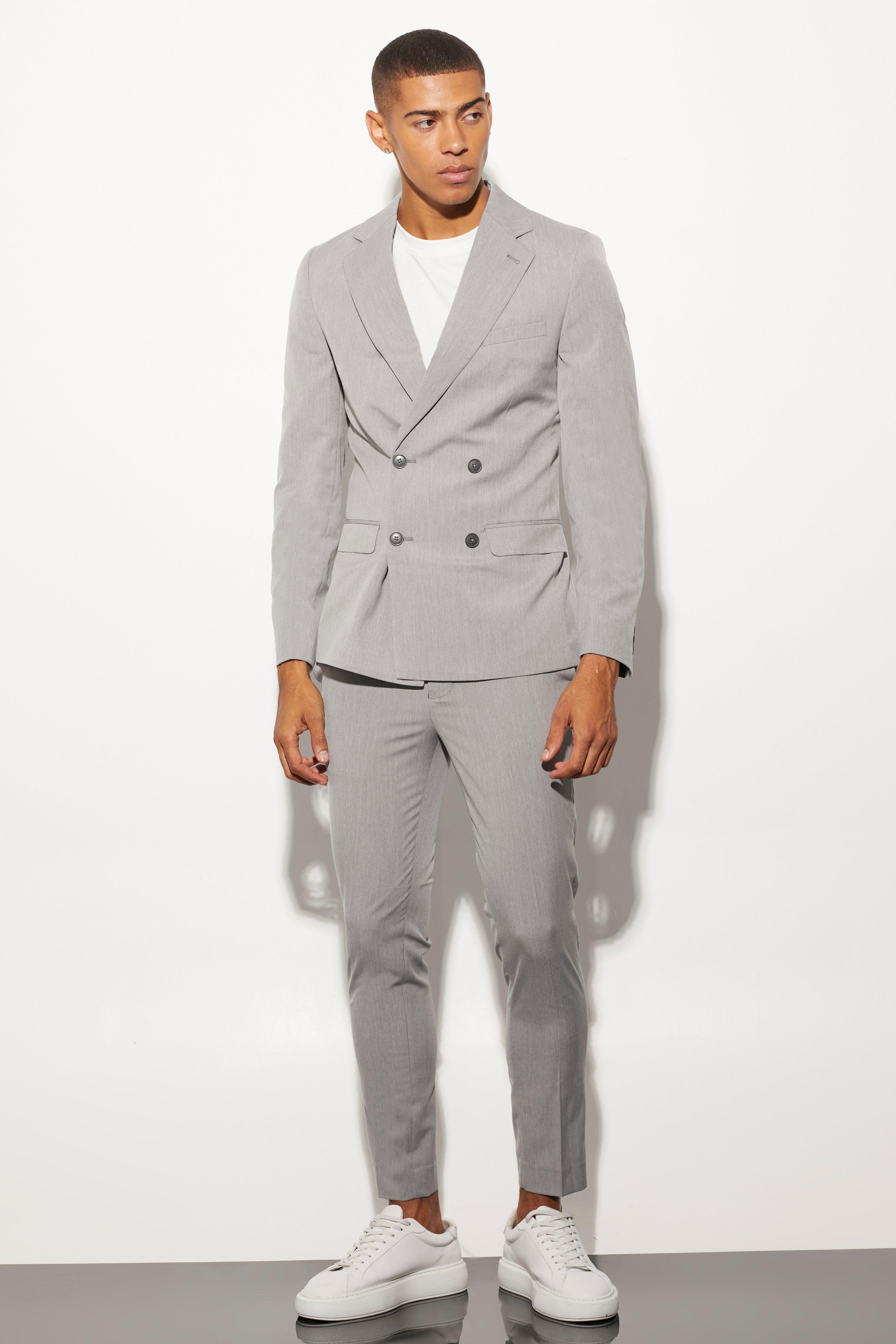 boohoo Men's Slim Double Breasted Suit Jacket