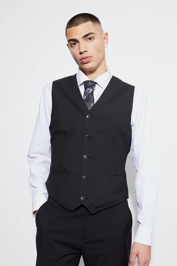 Kostymväst i skinny fit black