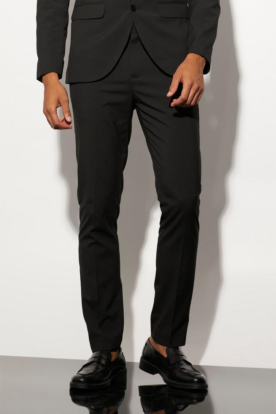 Black Skinny Suit ruffled Trousers