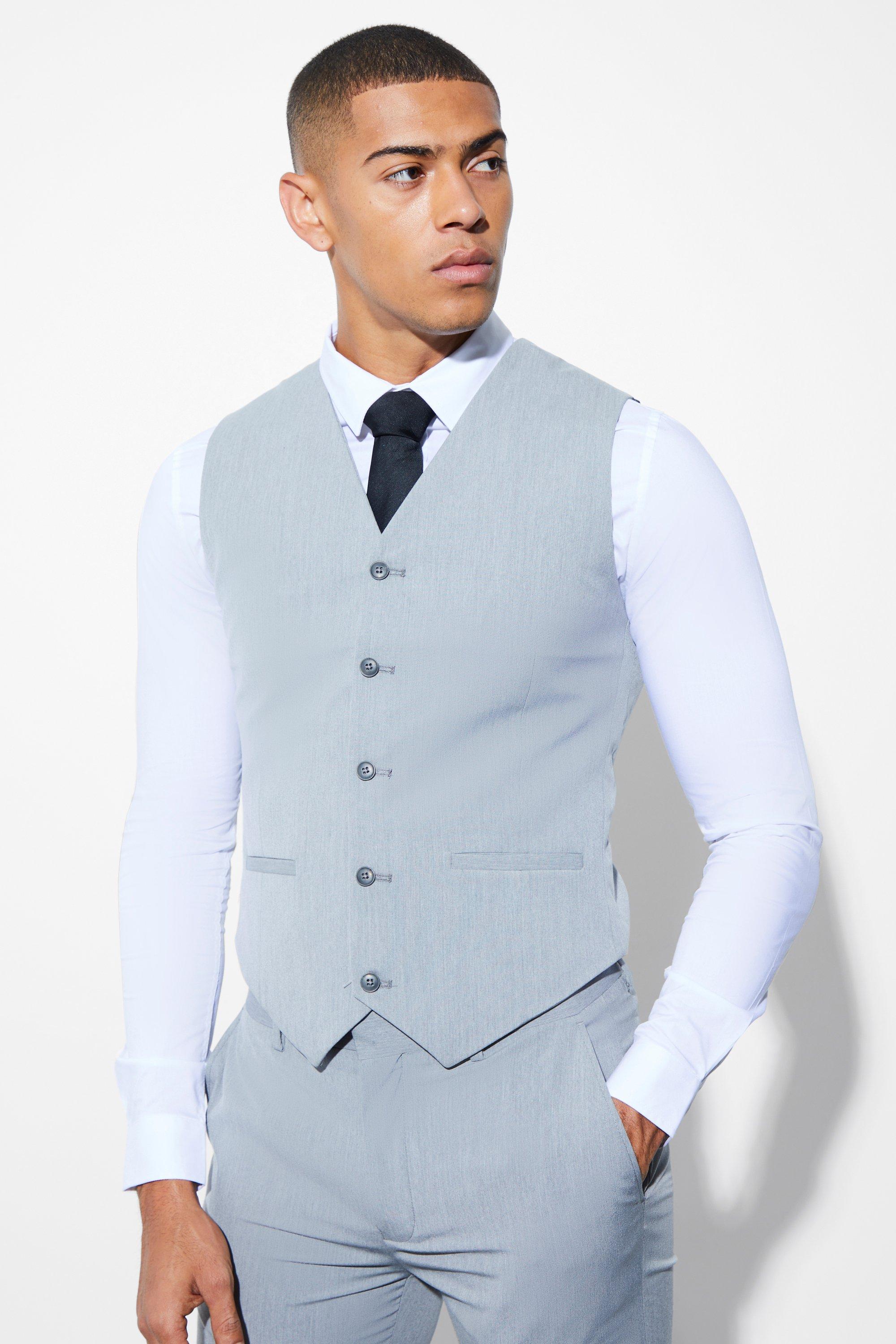 Grey Skinny Waistcoat