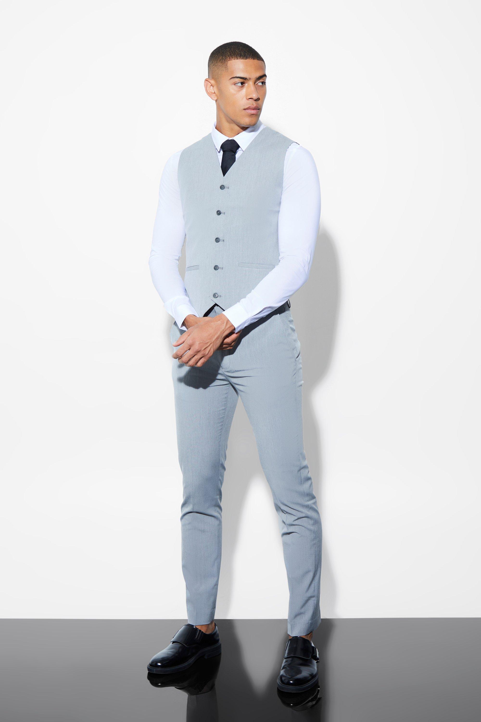 Waistcoat on 2025 blue shirt