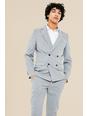 Grey Skinny Double Breasted Suit Jacket