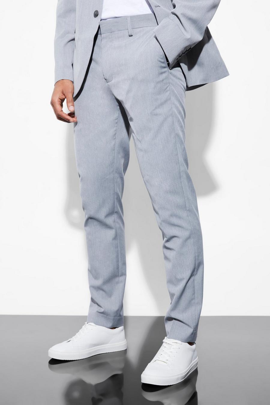 Grey Skinny Suit Pants