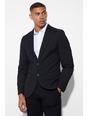 Black Slim Single Breasted Suit Jacket