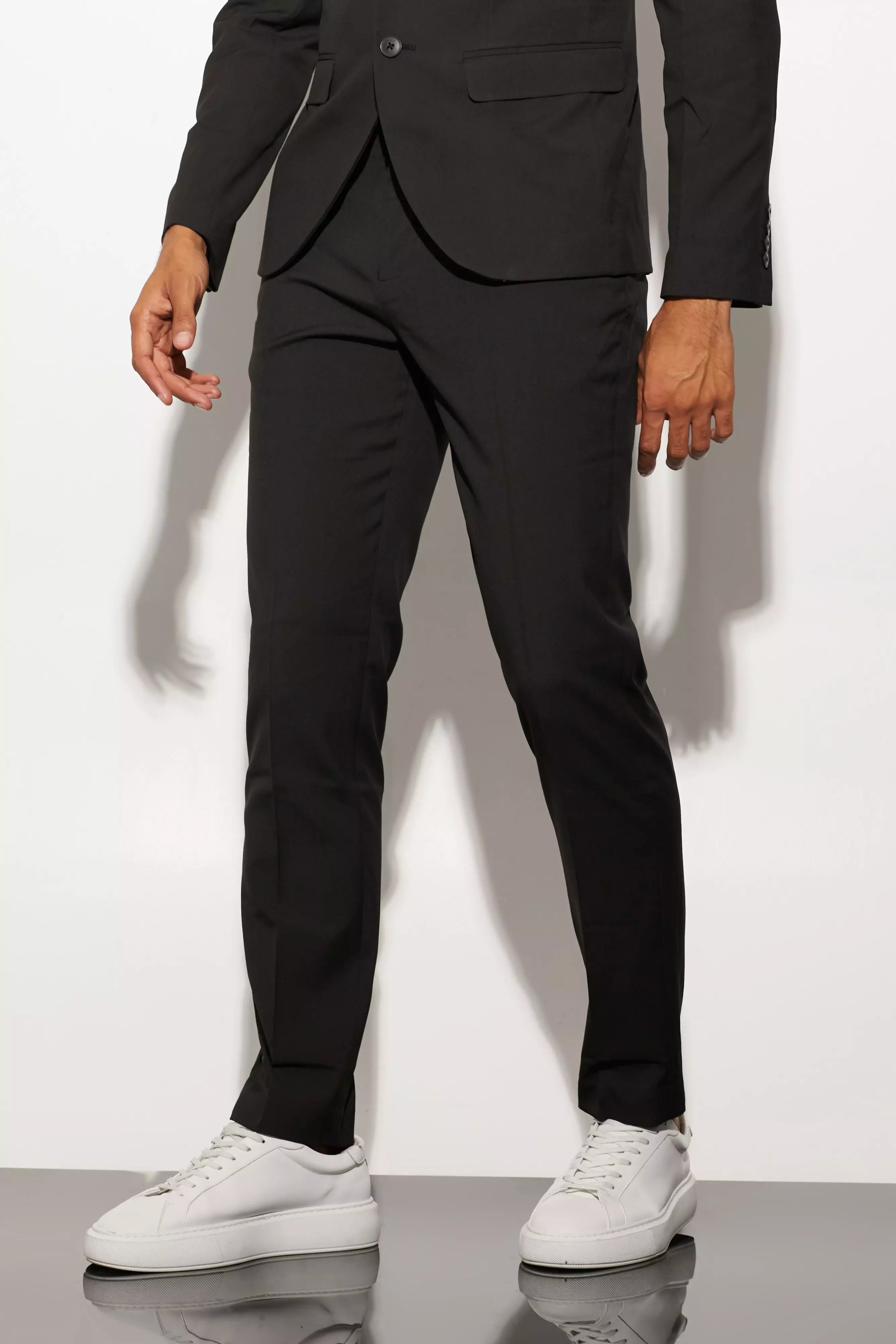 Black Slim Single Breasted Suit Jacket صورة بديلة