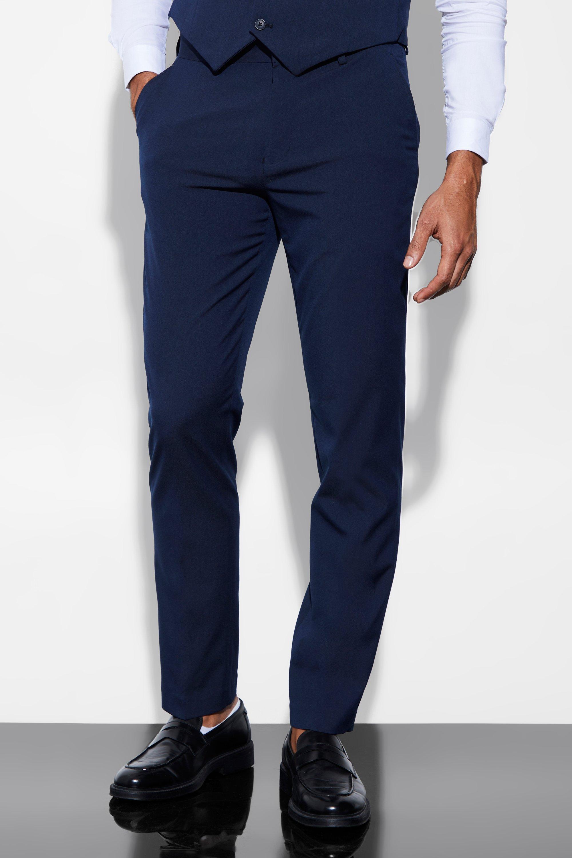 Navy Slim Suit Trousers