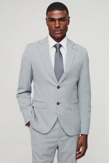 Slim Single Breasted Suit Jacket grey