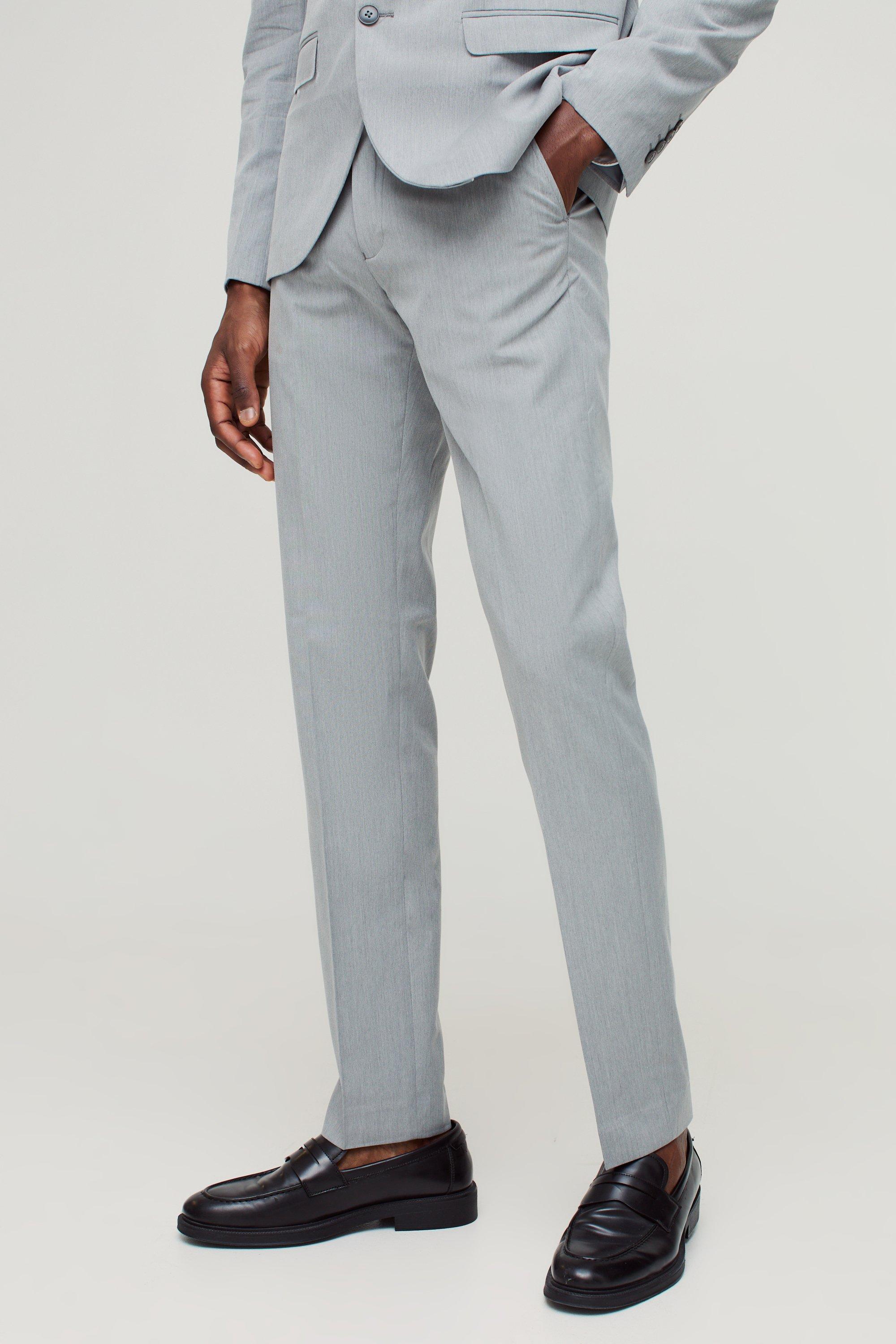 Grey Slim Suit Trousers