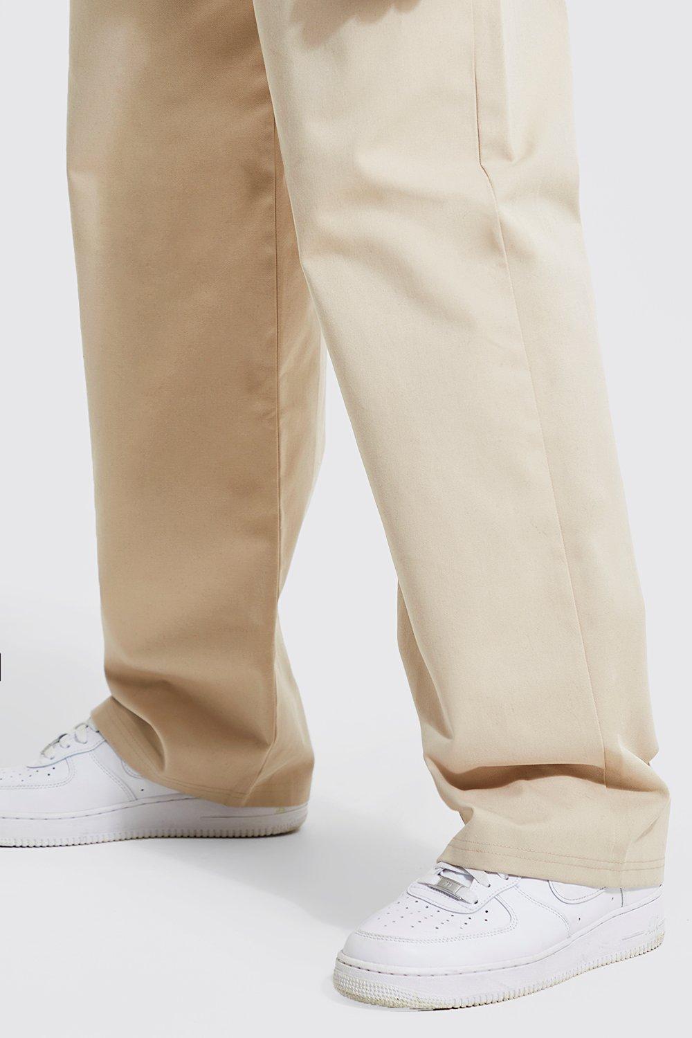 Baggy Fit Chino Trousers | boohoo
