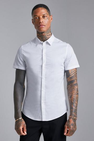 Short Sleeve Stretch Fit Shirt white