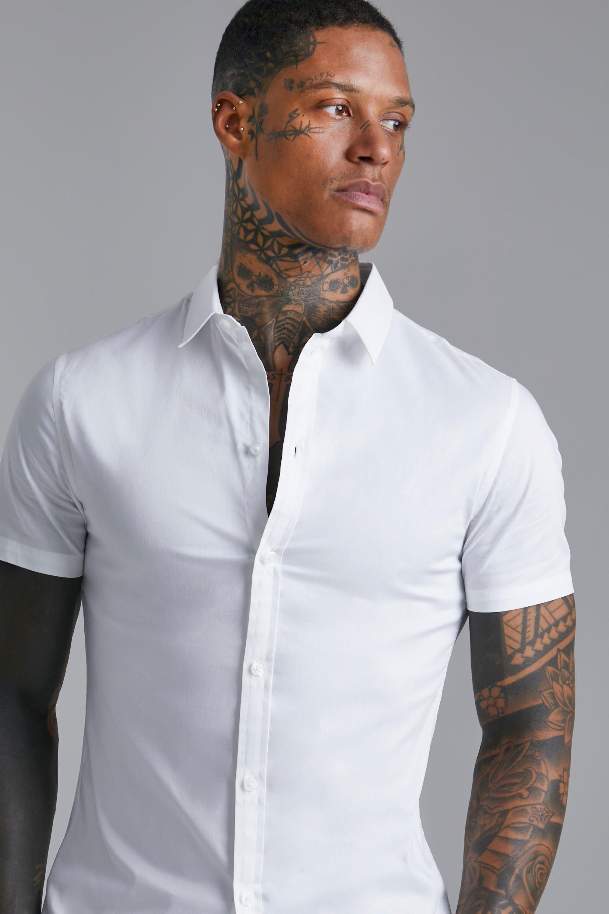 Camicia uomo slim 2025 fit maniche corte