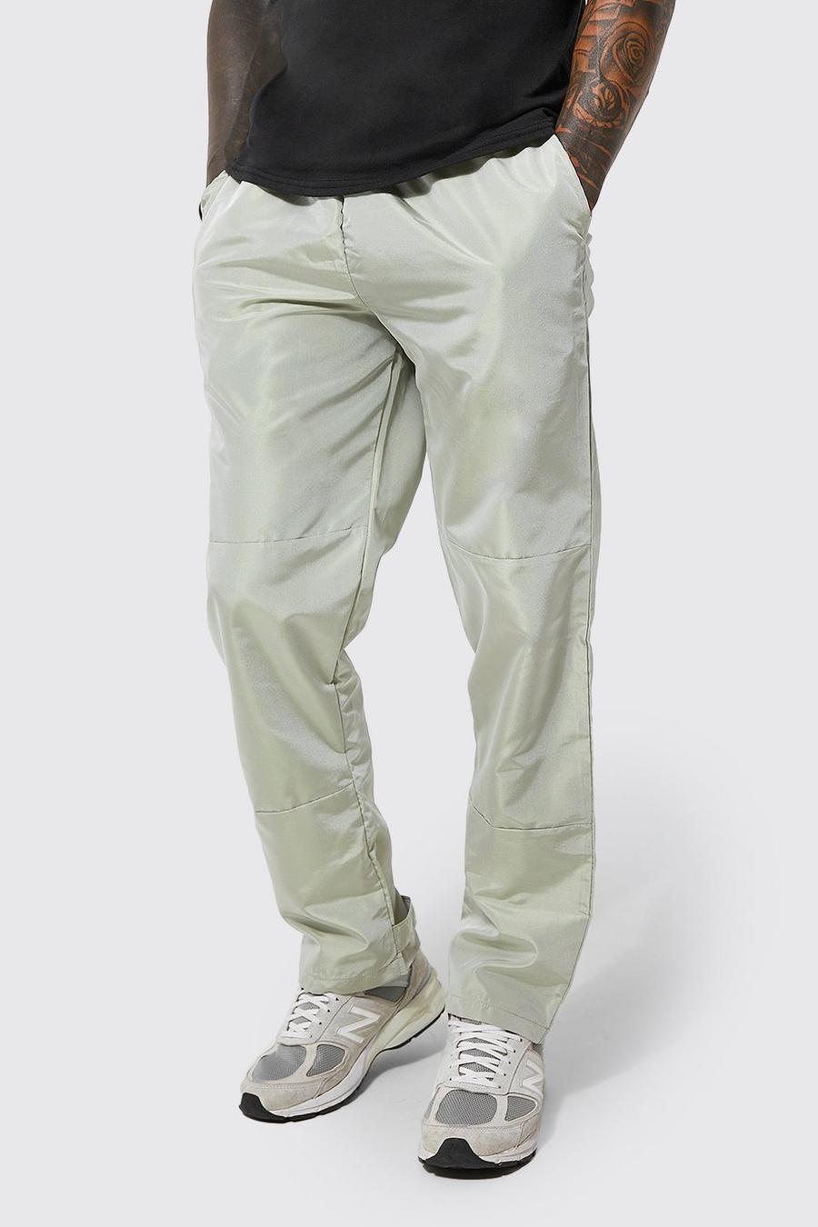 Pantalón holgado con cordón elástico largo iridiscente, Grey image number 1