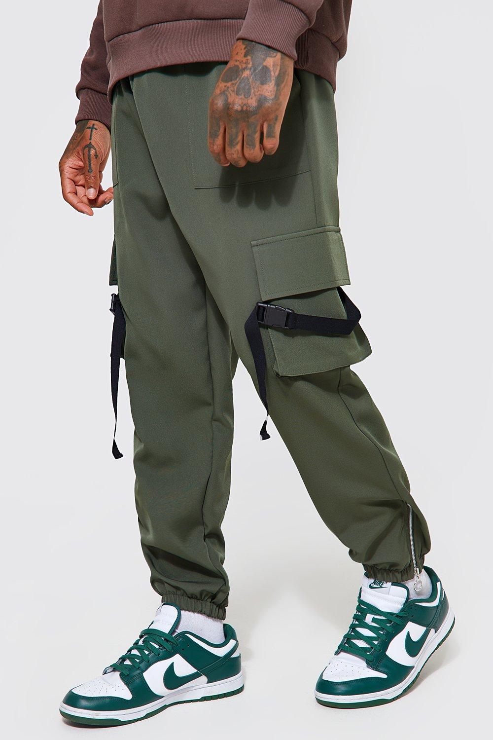 ankle strap cargo pants