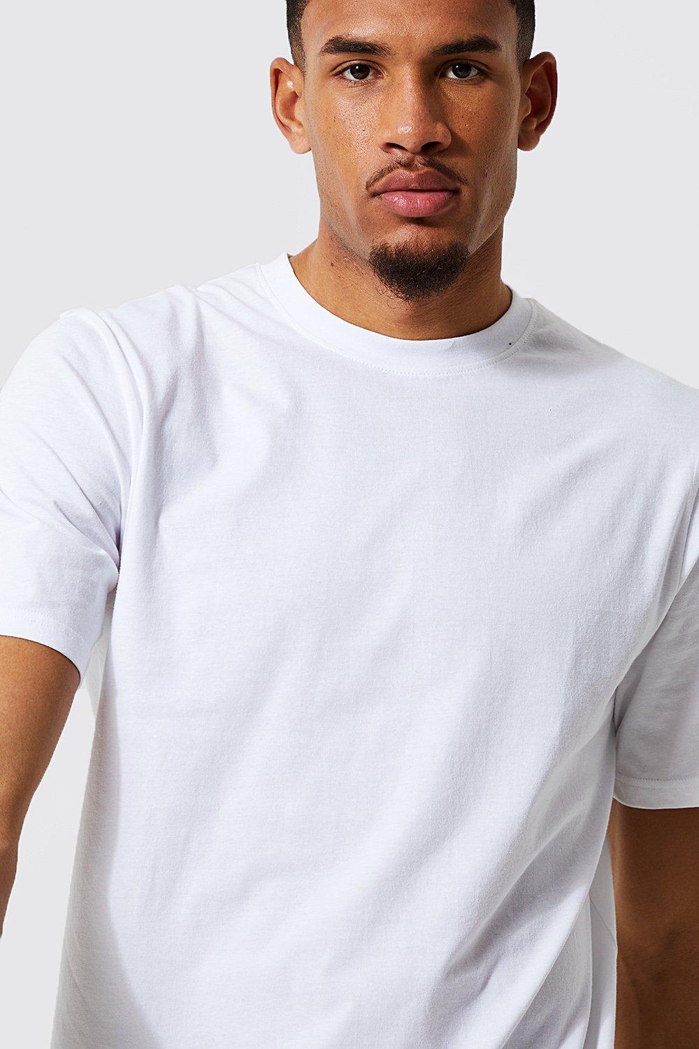 Mens white longline outlet t shirt