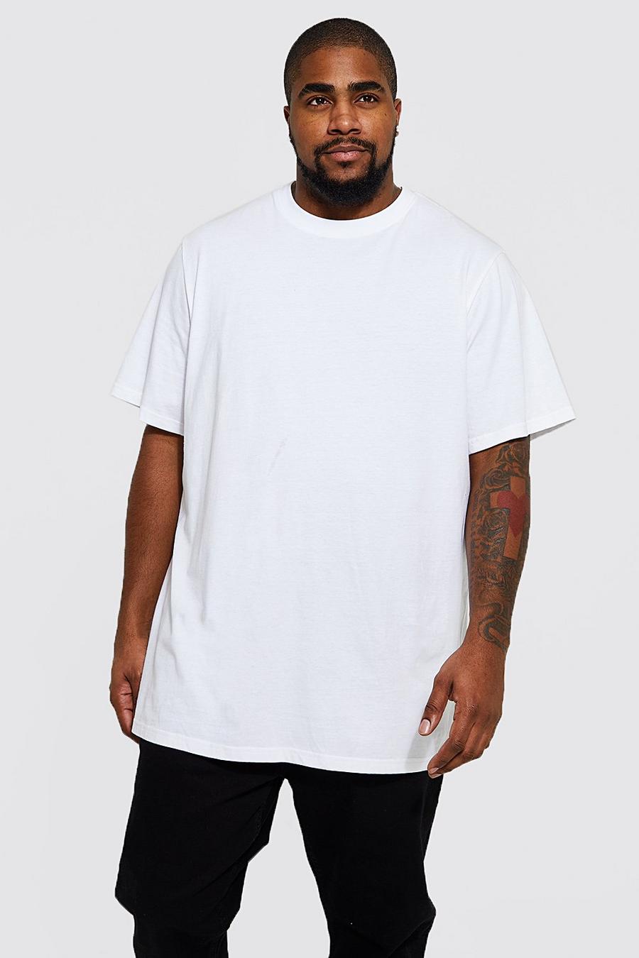 White Plus Long Line T-Shirt Met Reel Katoen