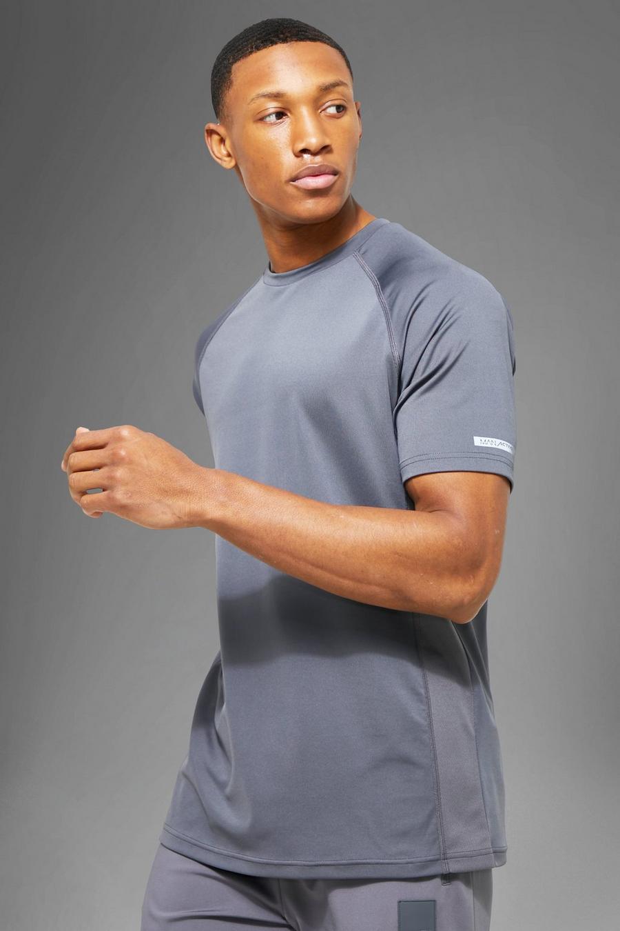 Man Active Performance Raglan T-Shirt, Charcoal image number 1