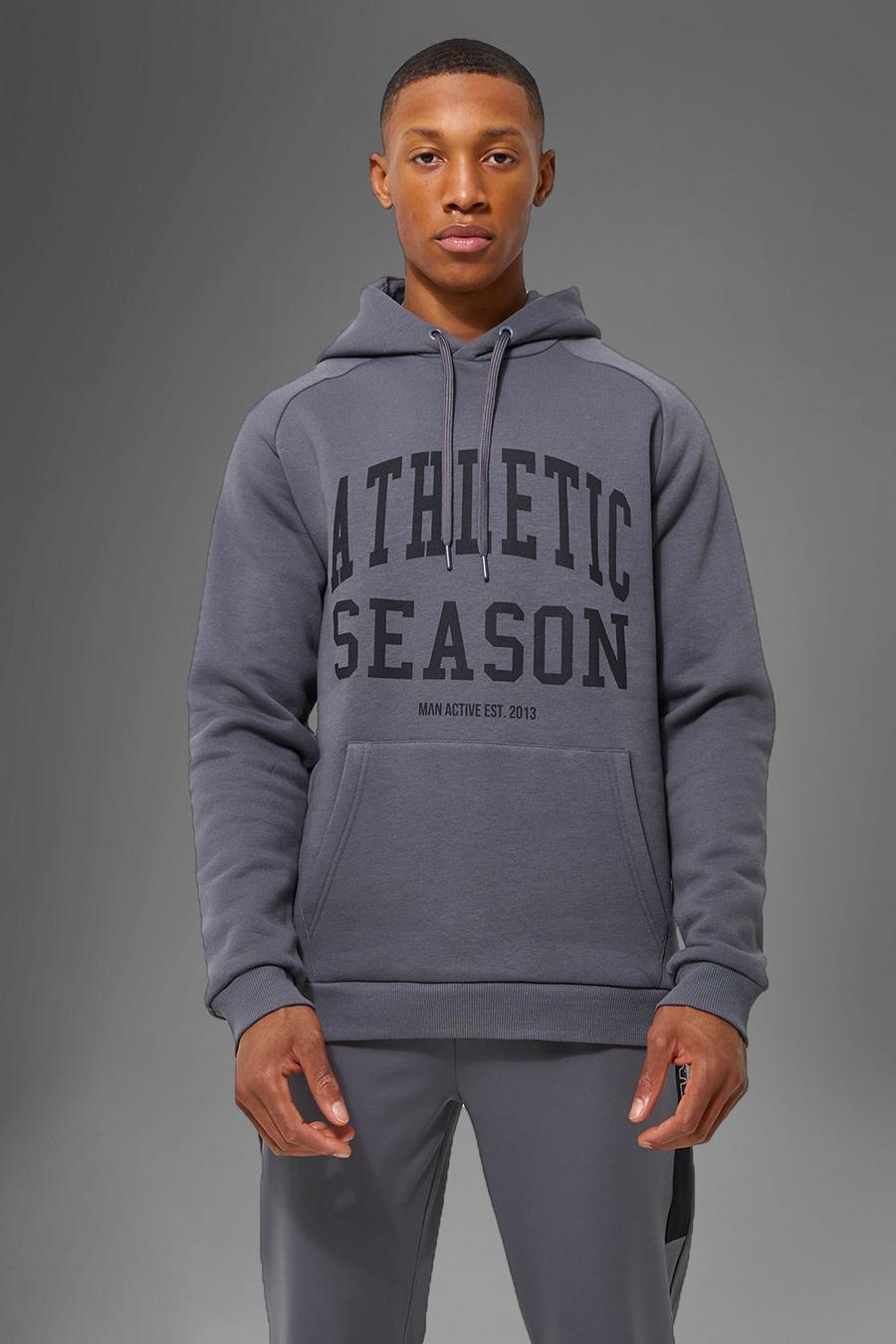 Charcoal Man Active Athletic Hoodie image number 1