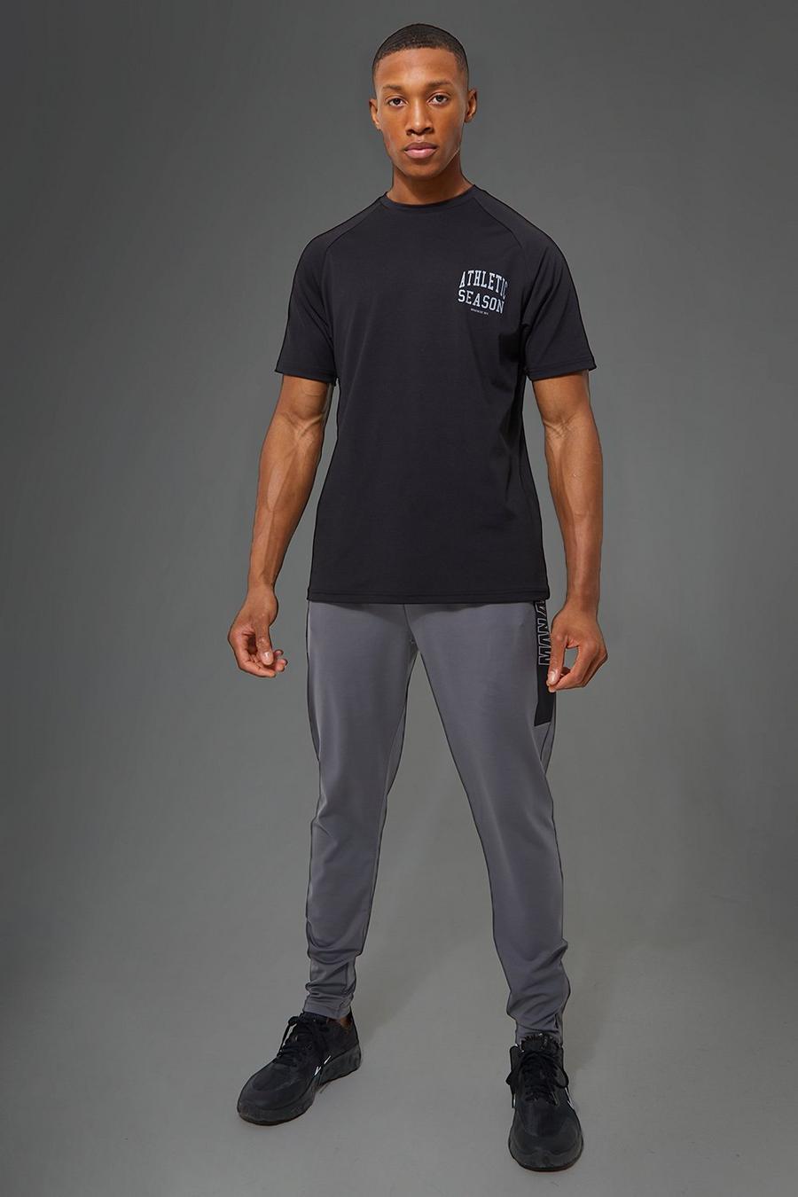 Black noir Man Active Athletic T-shirt
