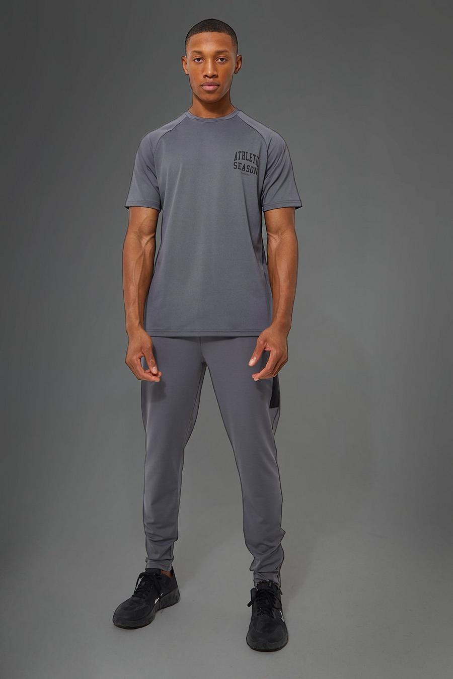 T-shirt de sport à imprimé Athletic - MAN Active, Charcoal gris image number 1