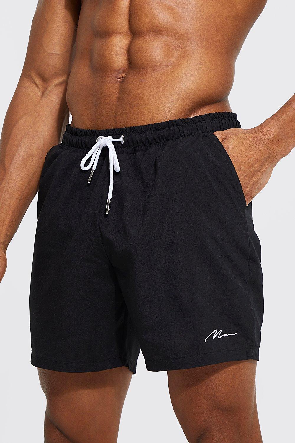 SIGNATURE SWIM MID WAIST SHORT | ONYX