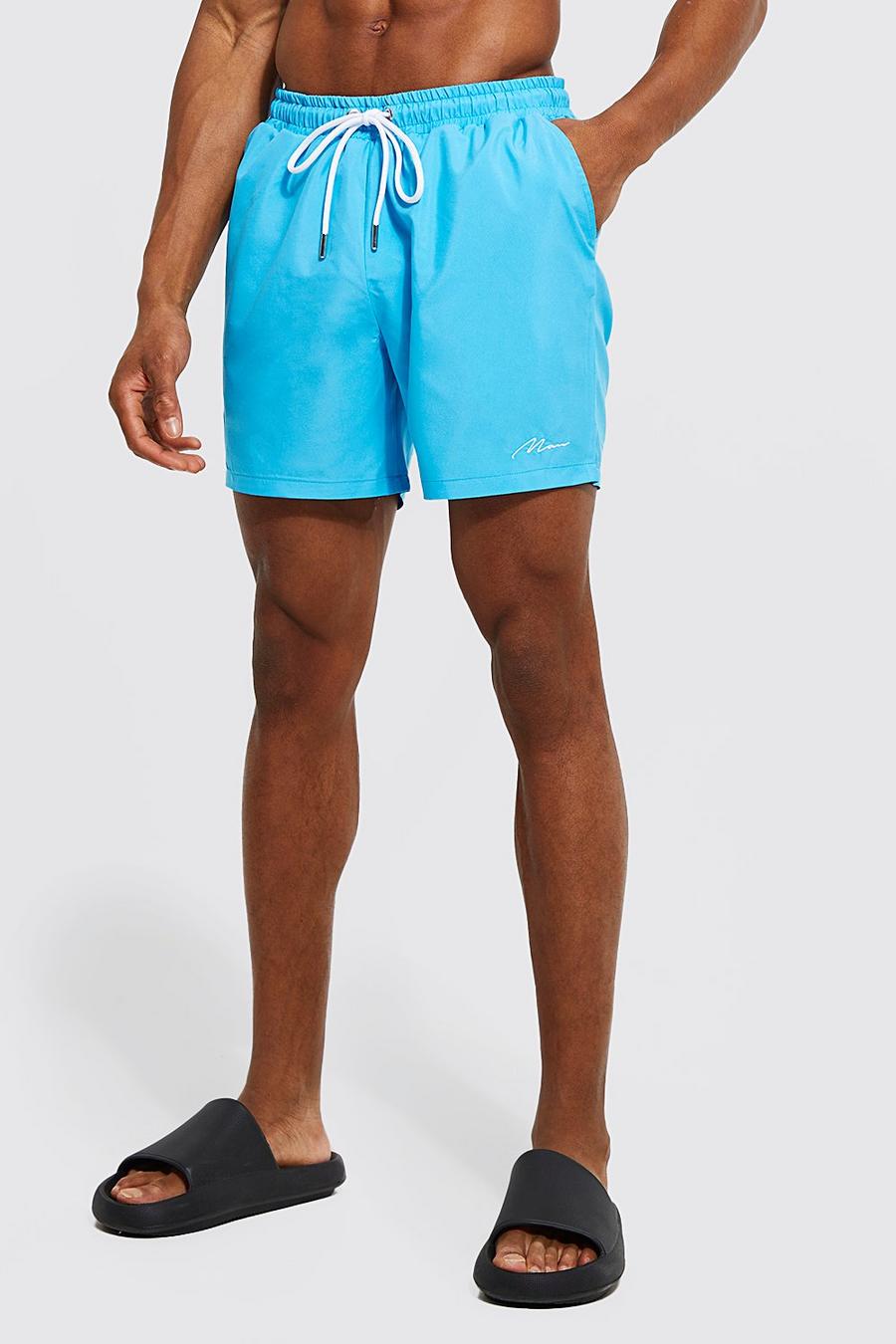 Blue Man Signature Mid Length Swim Shorts image number 1