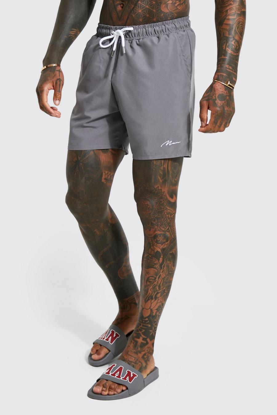 Grey Man Signature Mid Length Swim Shorts image number 1