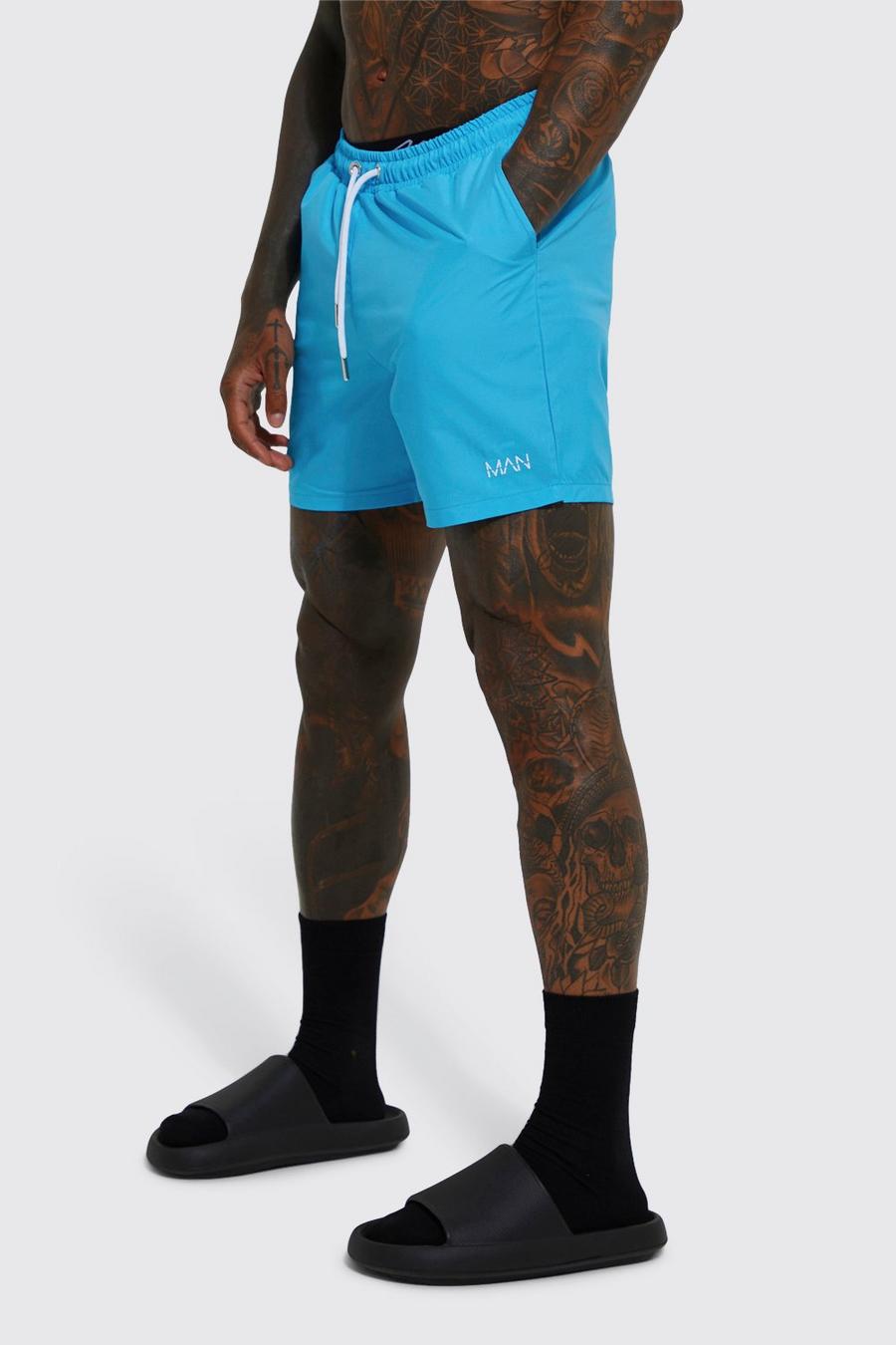 Blue Original Man Mid Length Swim Shorts