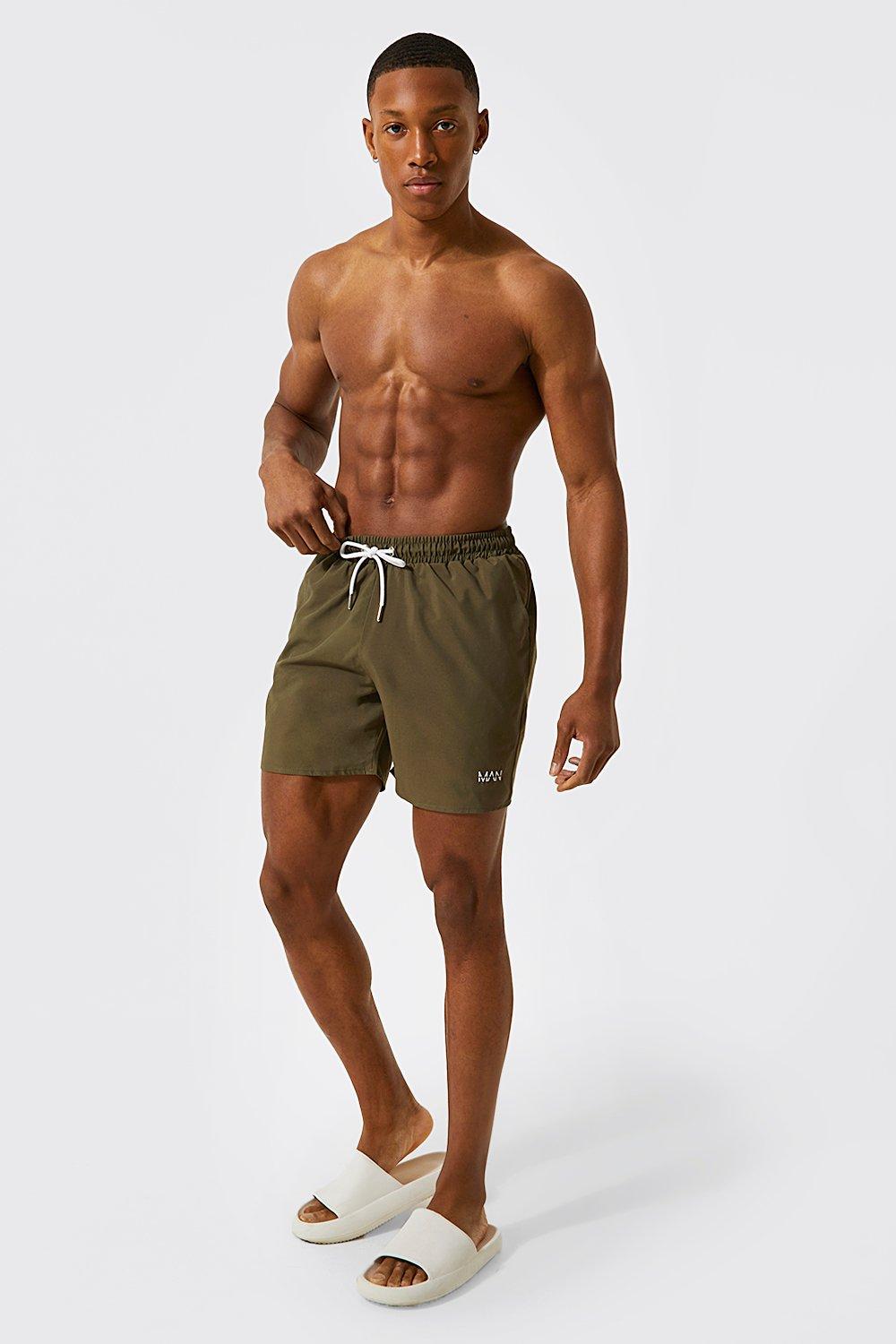 Original Man Mid Length Swim Shorts boohoo USA