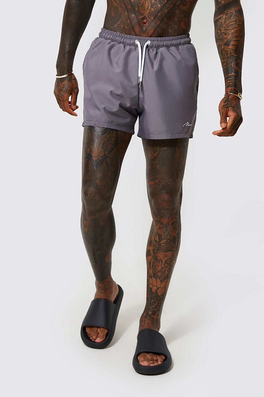 Grey grå Man Signature Short Swim Shorts