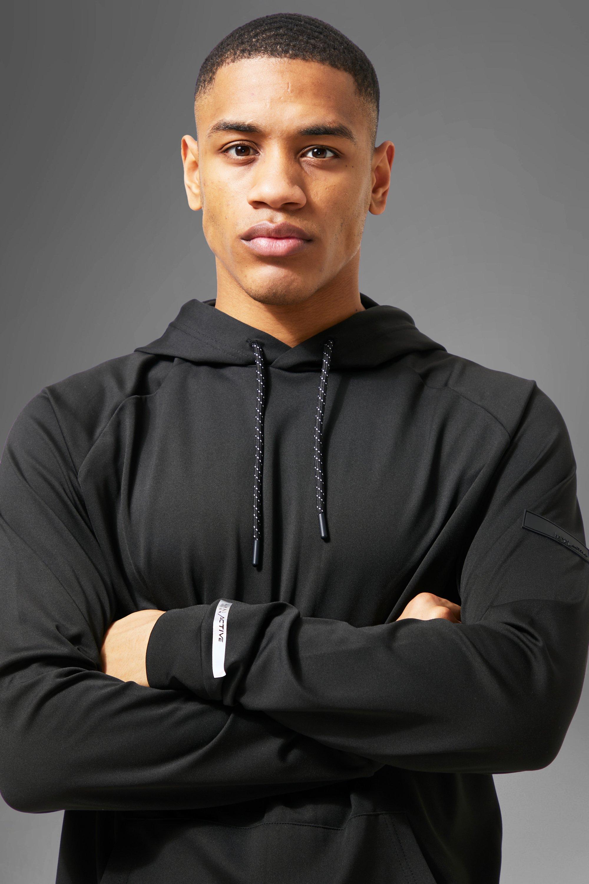 Man Active Performance Raglan Hoodie boohoo