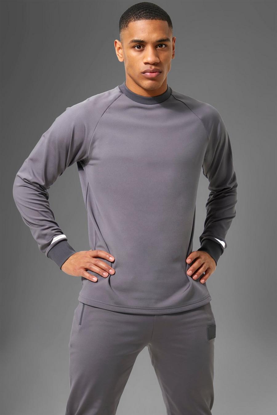 Charcoal grau Man Active Gym Performance Sweater