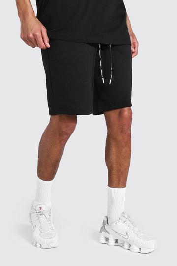 Tall Jersey Knit Shorts With Man Drawcords black