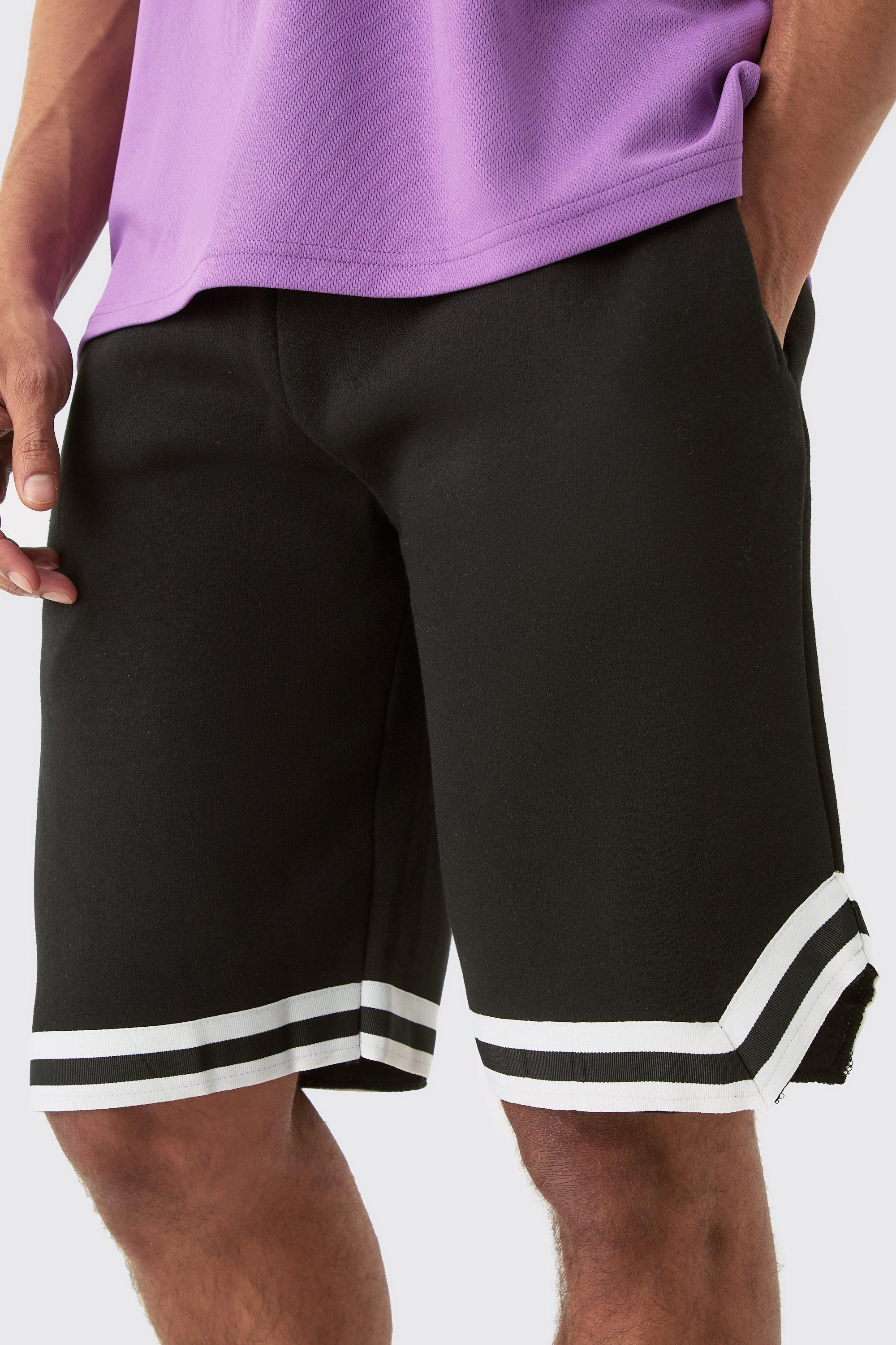 Tall Basketball Jersey Knit Shorts With Tapes