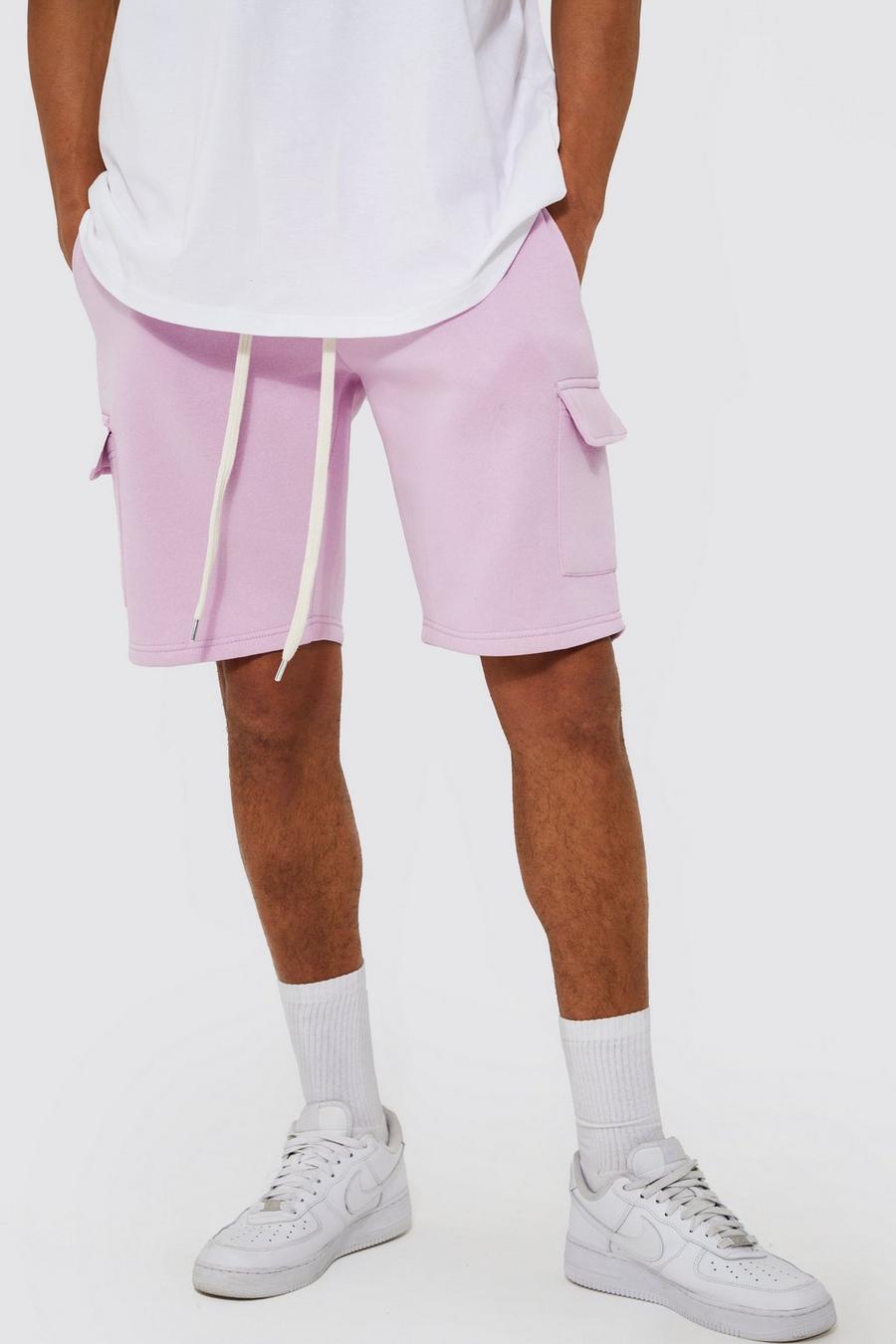 Dusky pink Tall Cargo Shorts With Extended Drawcords image number 1