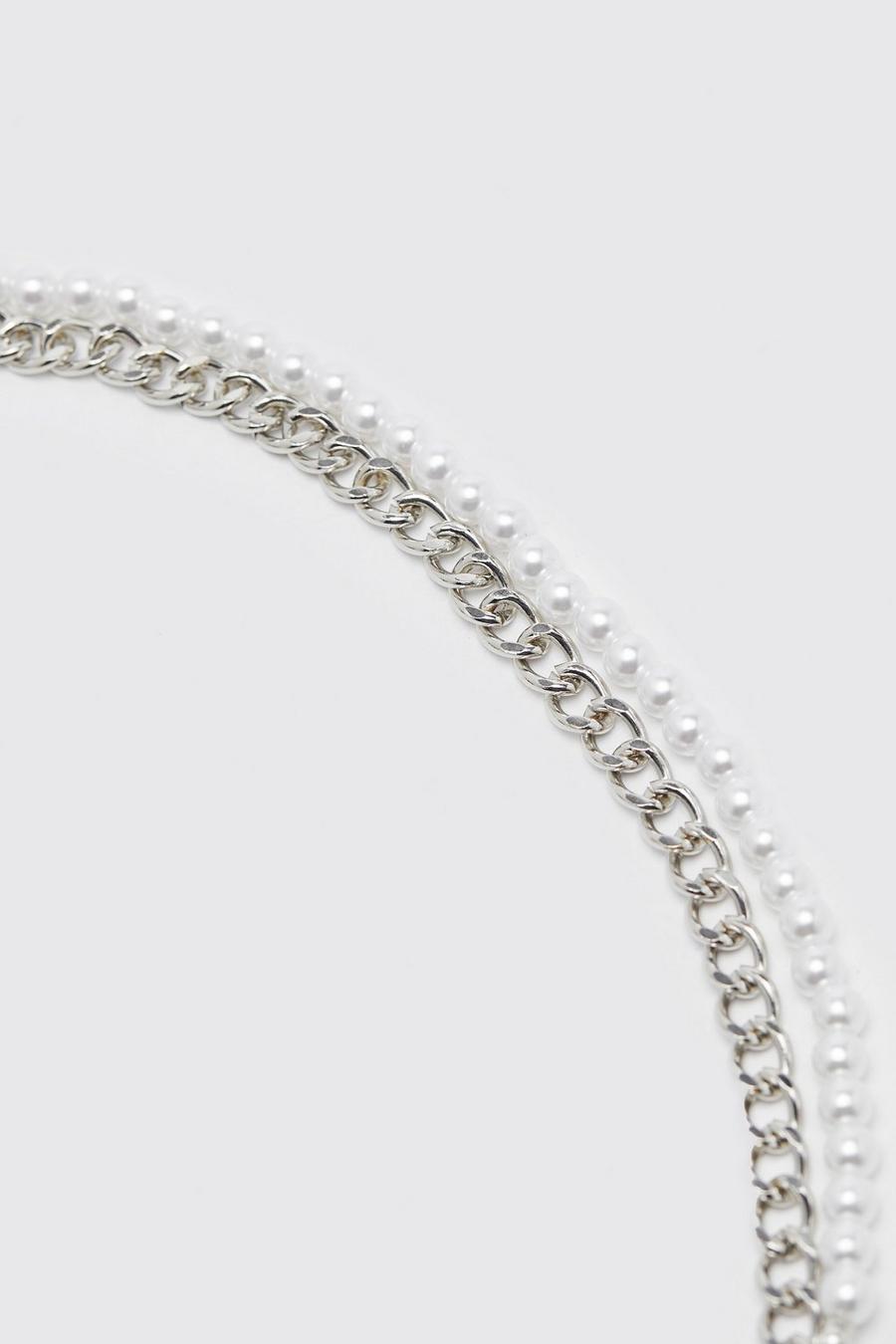 Multi Pearl And Chain Contrast Necklace image number 1