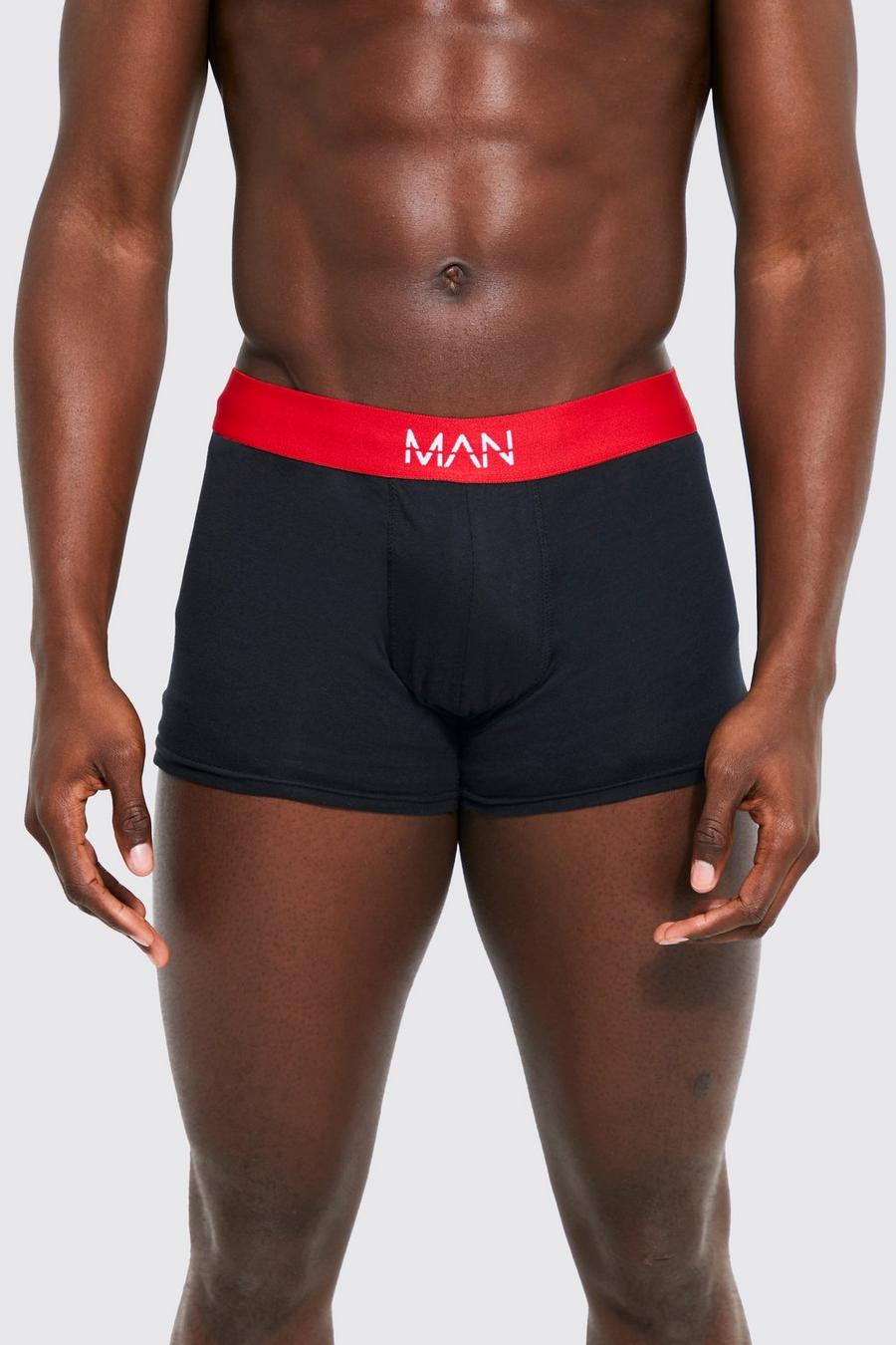 Black Contrast Man Dash Waistband 5 Pack Classic Boxer image number 1
