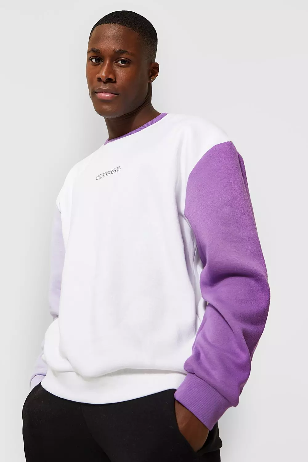 Lilac Oversized Official Colour Block Sweatshirt alternative image