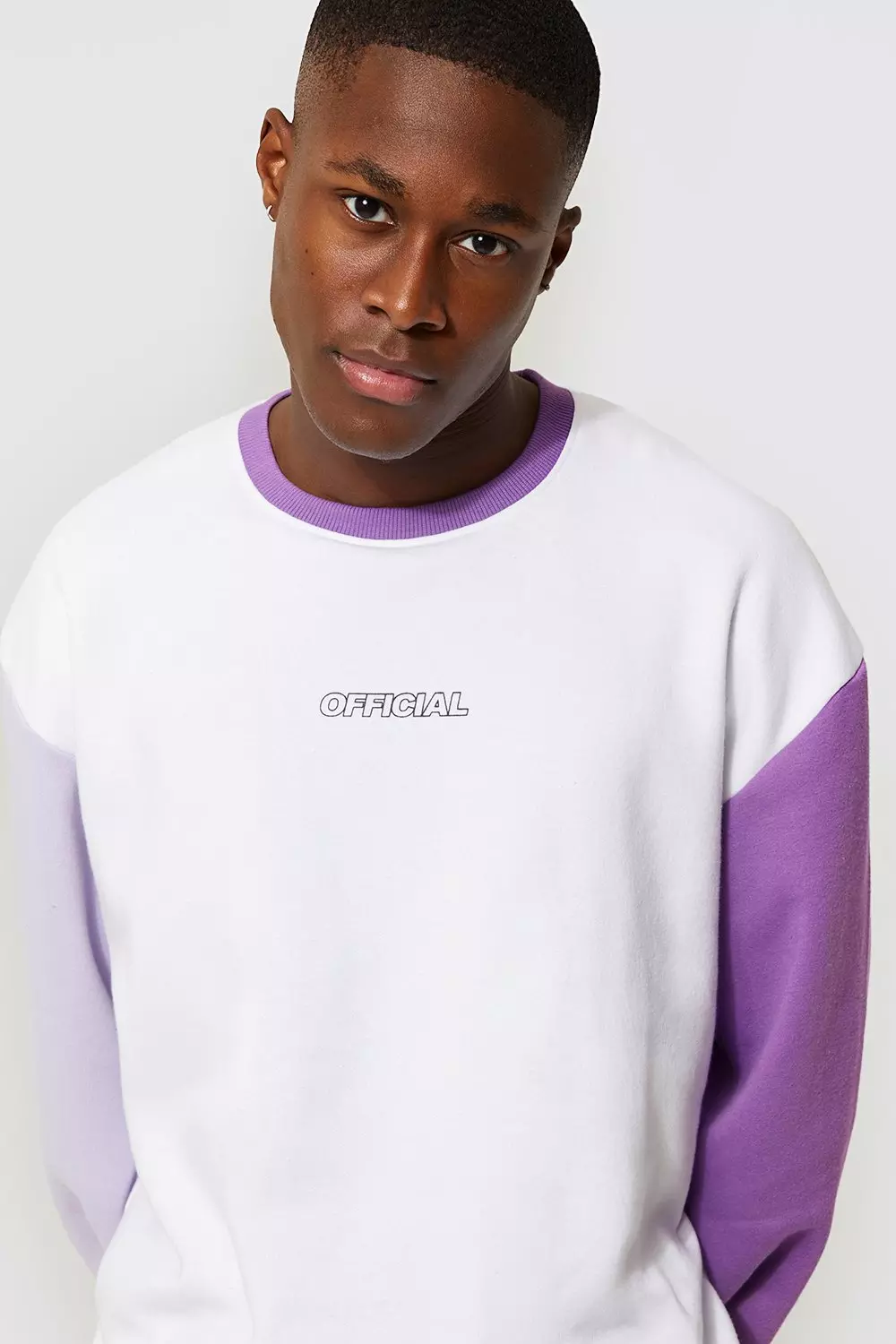 Lilac Oversized Official Colour Block Sweatshirt alternative image