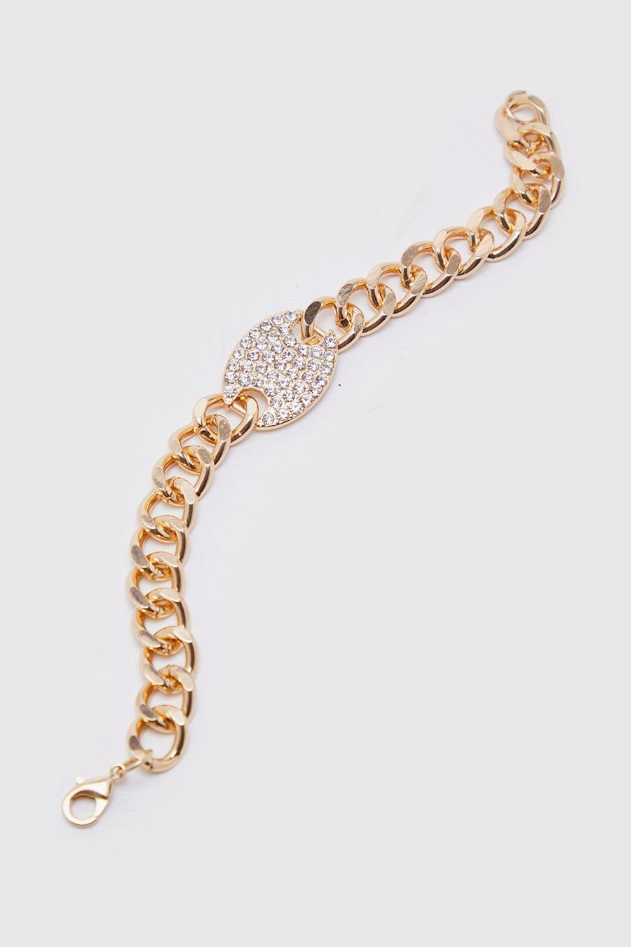 Gold metallic Iced Detail Bracelet