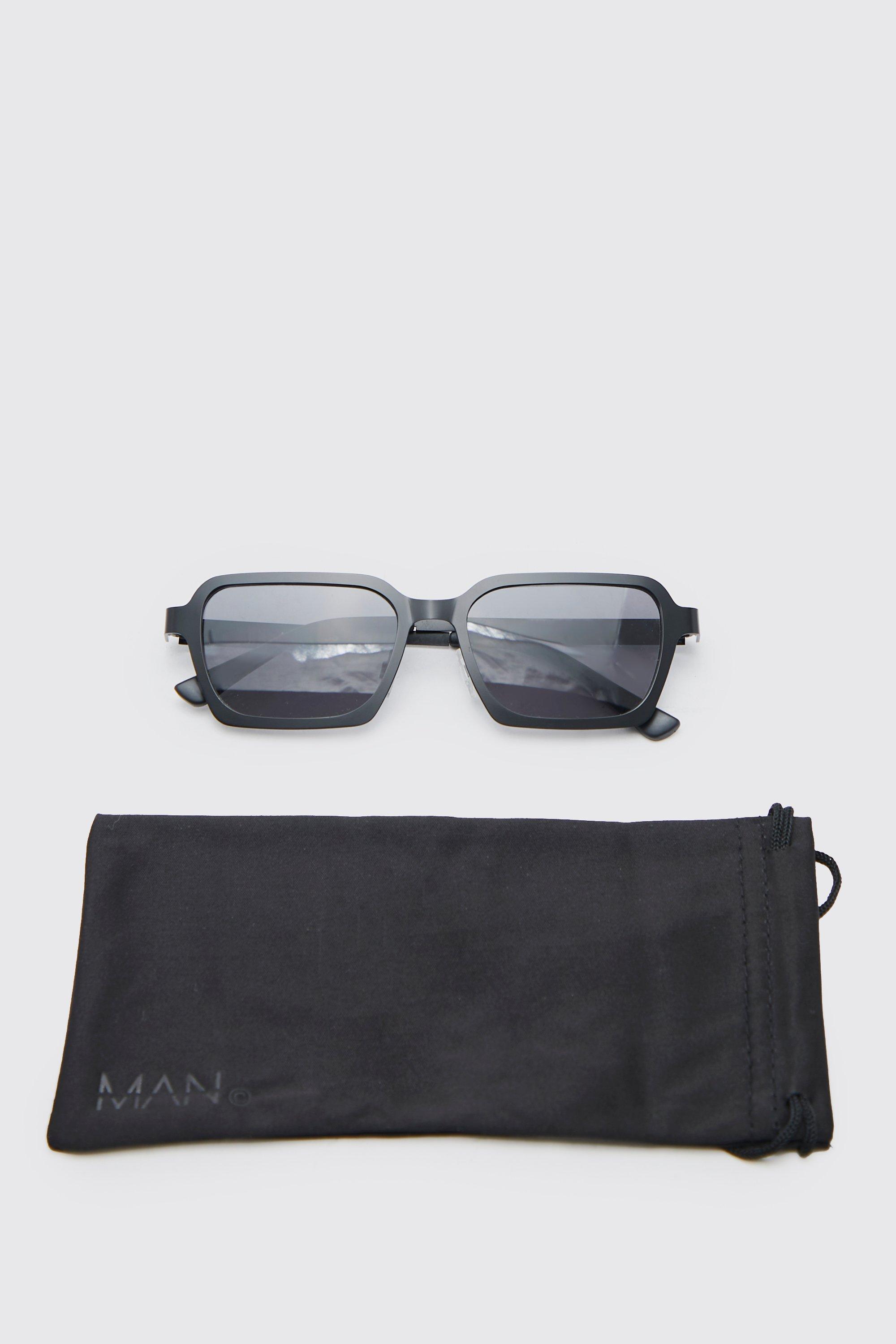 Metal square sunglasses sale