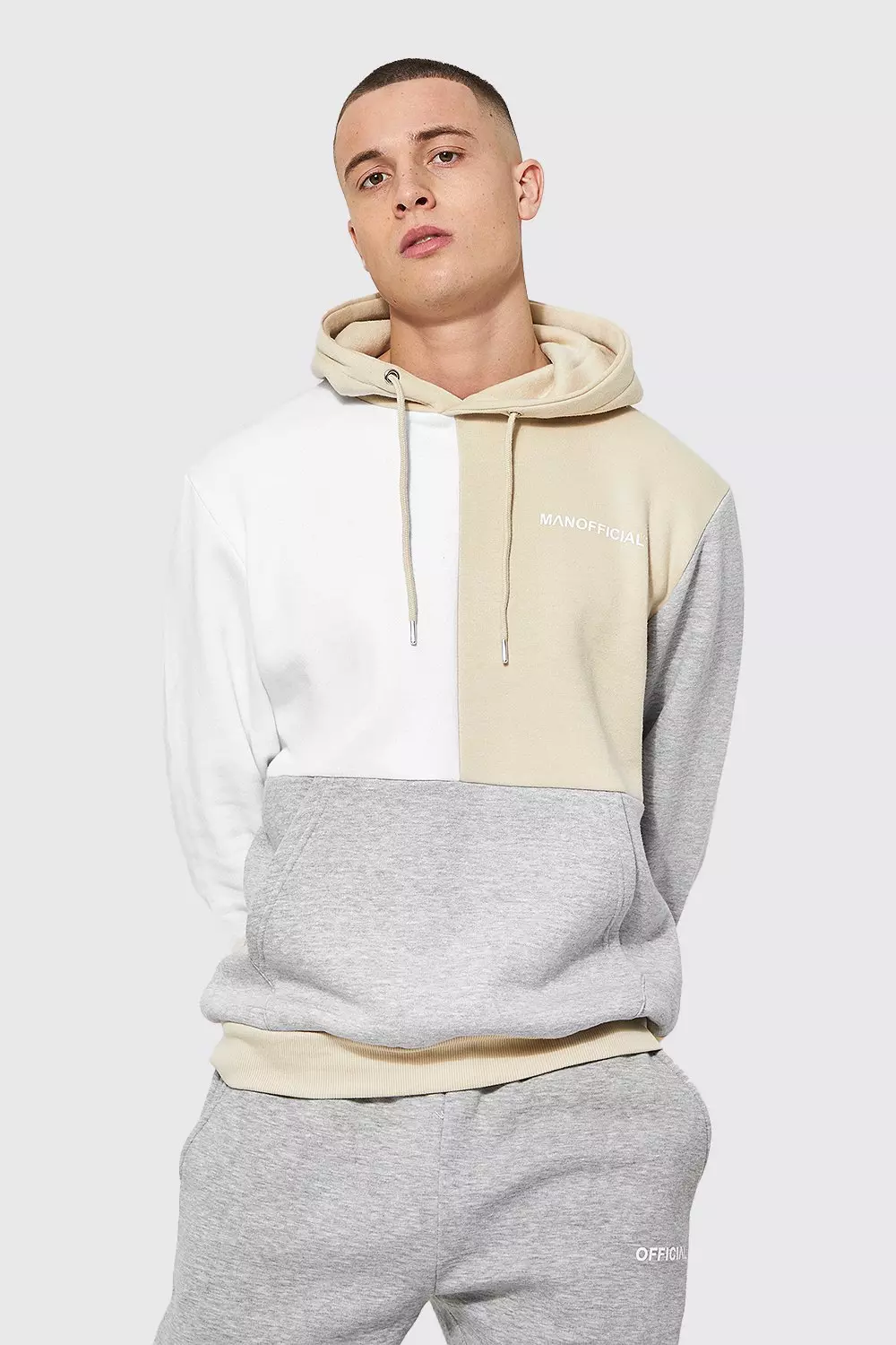Man Official Multi Colour Block Hoodie