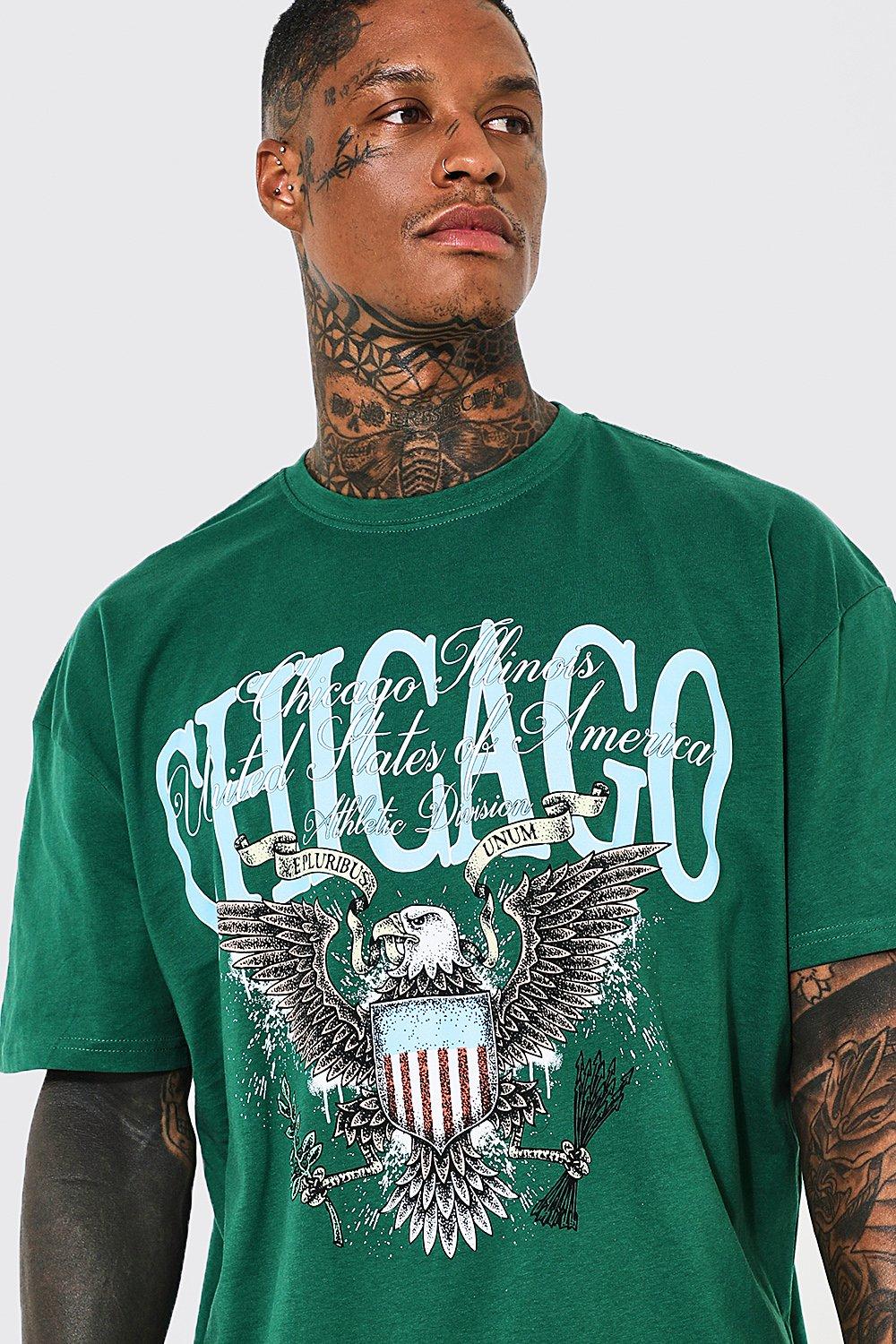 T-shirts & Débardeurs Boohoo  Oversized Chicago Varsity T-shirt White  hommes ⋆ Panini Federal