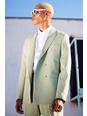 Sage green Double  Breasted Slim Pipe Suit Jacket