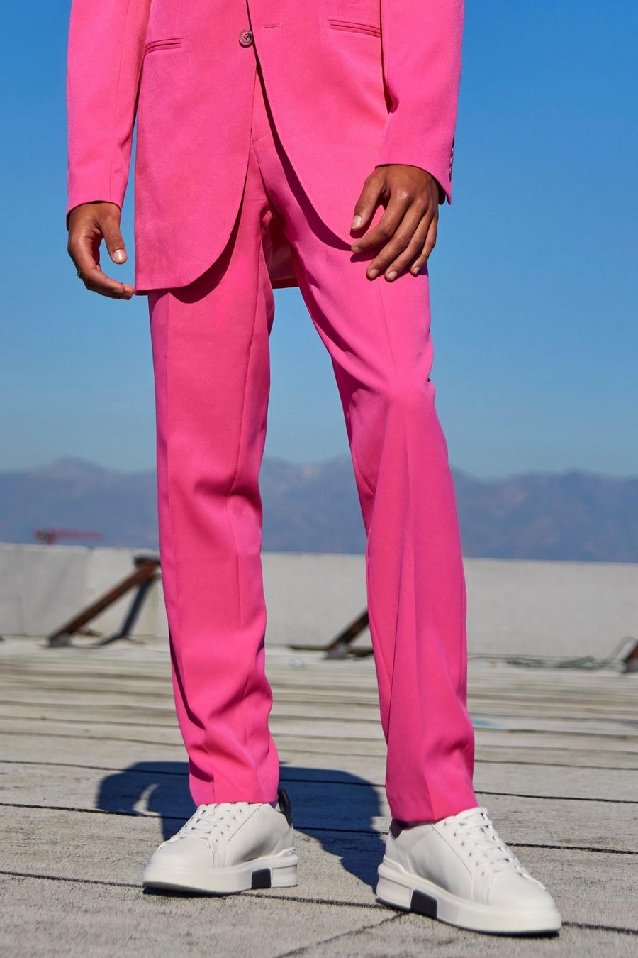 Pink Slim Suit Trousers image number 1