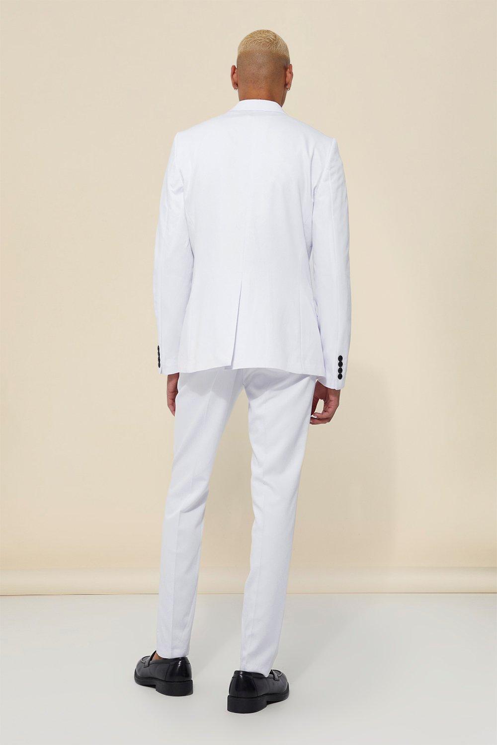 Mens white 2025 skinny suit