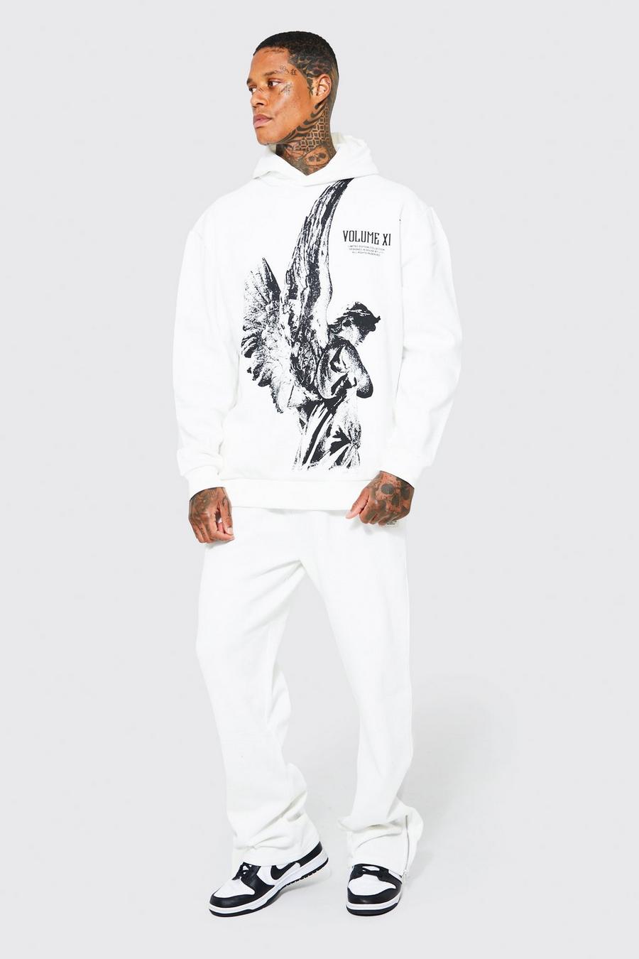 Ecru Oversized Graphic Print Tracksuit image number 1