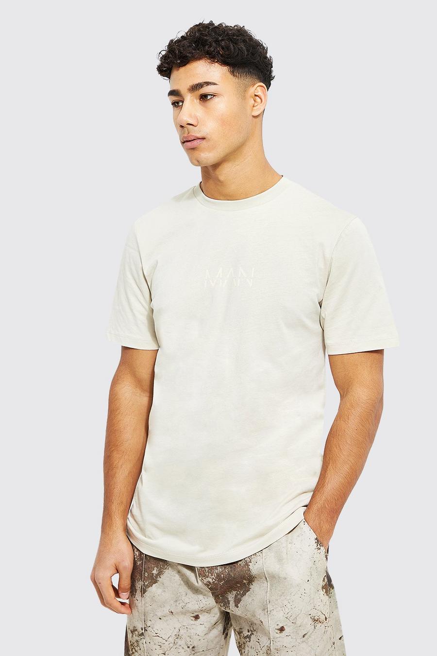 T-shirt à col ras-du-cou - MAN, Stone beige